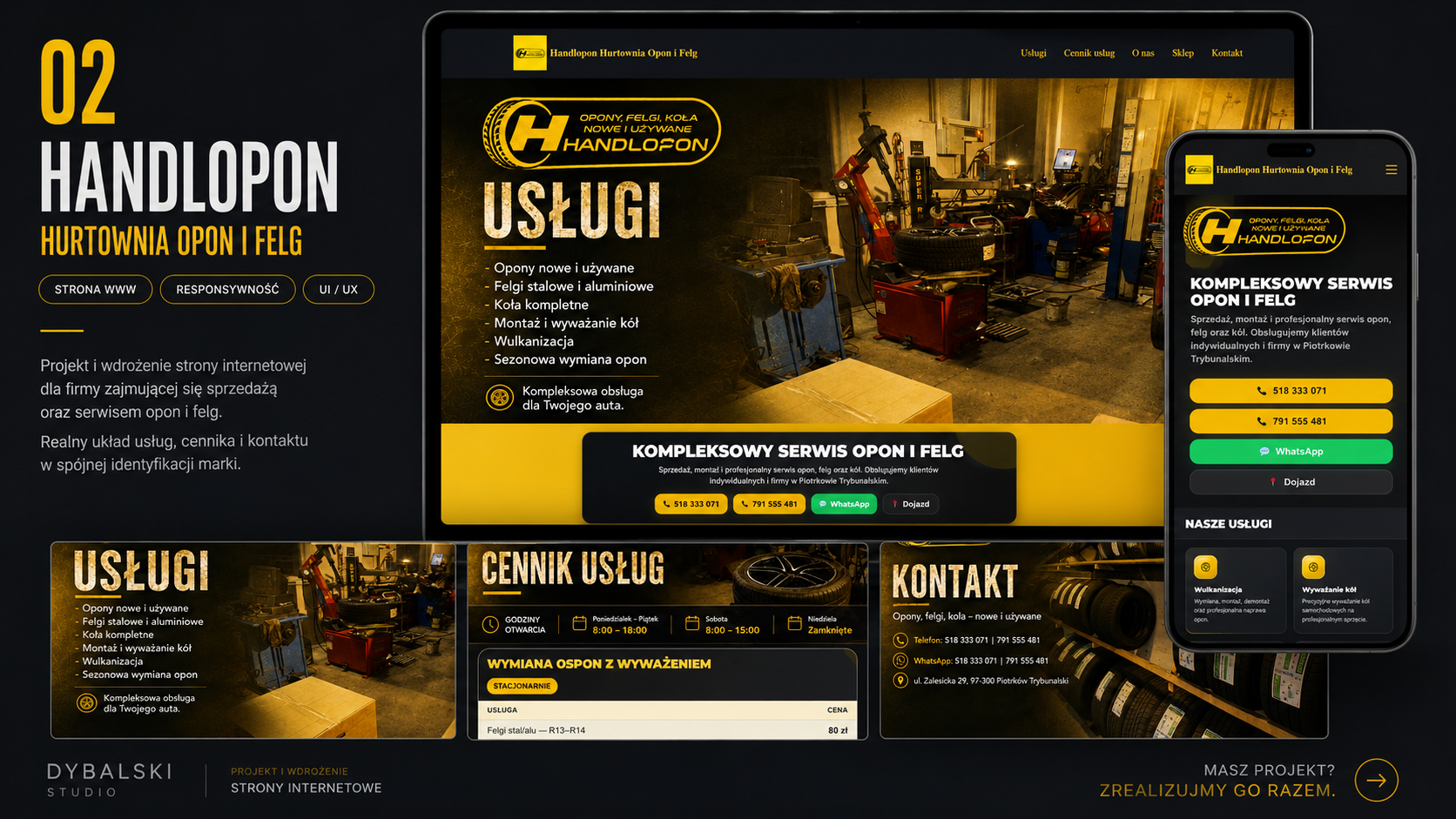 Realizacja strony internetowej Handlopon — Dybalski Studio