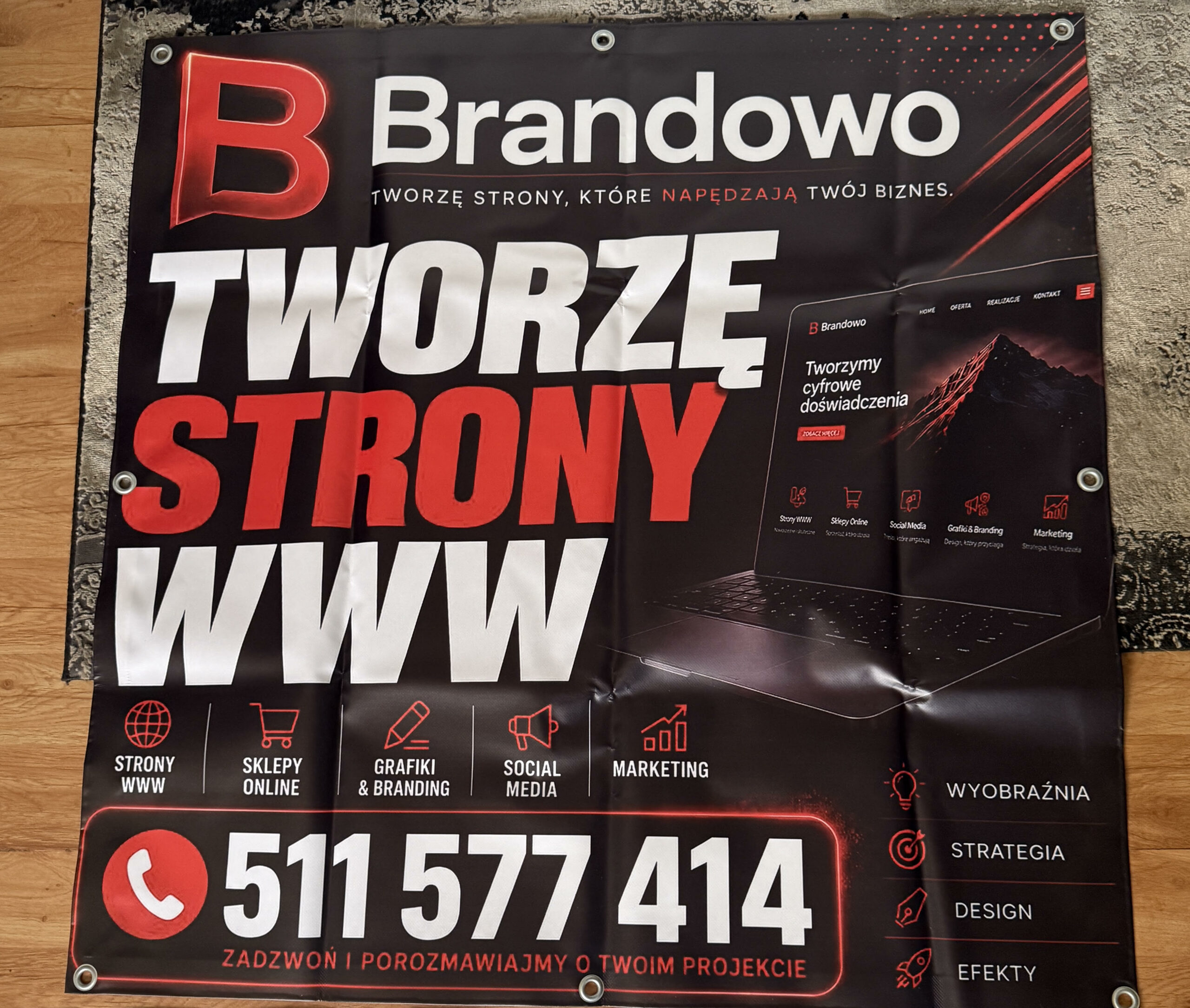 Projekt i realizacja banera reklamowego — Dybalski Studio Piotrków Trybunalski