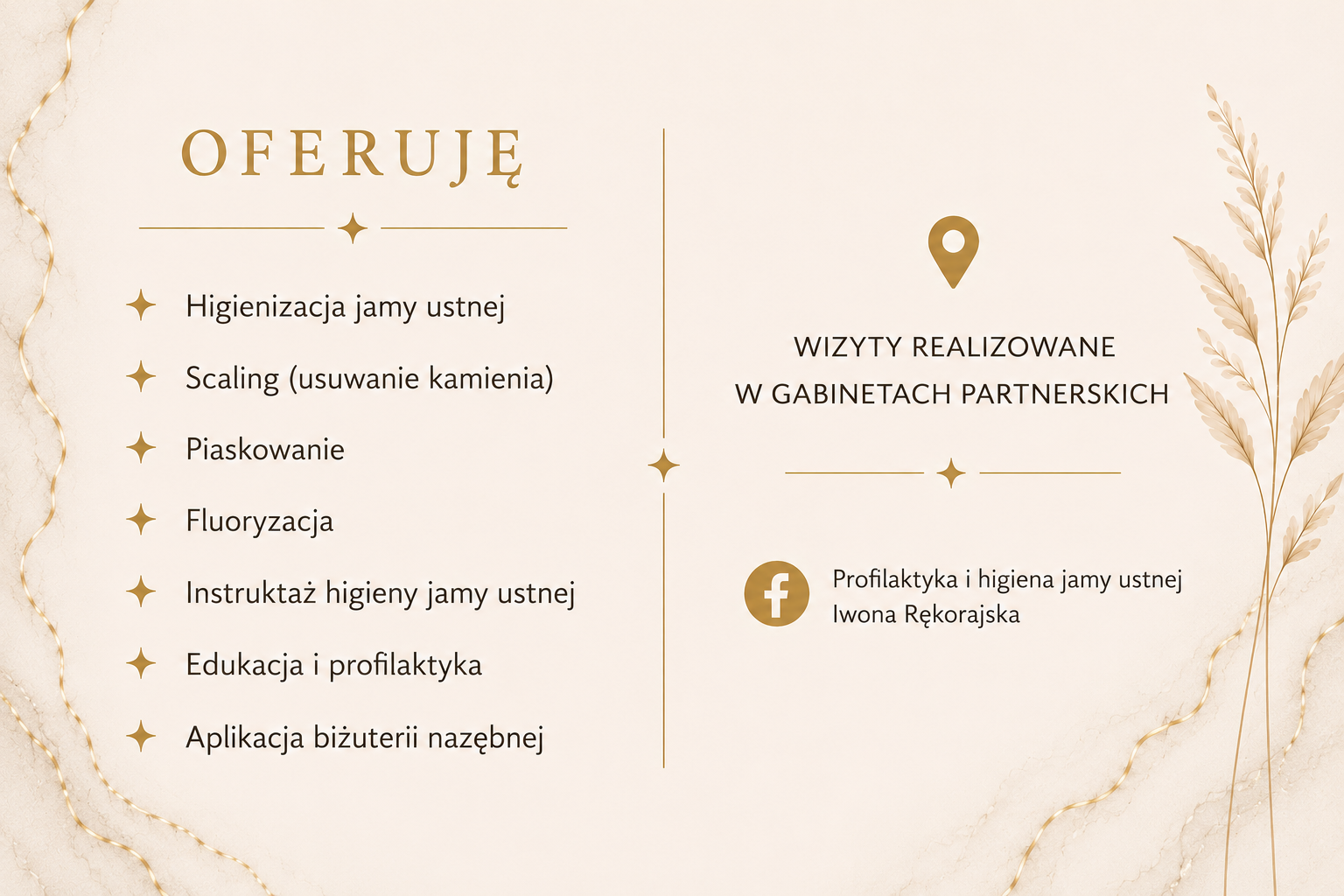 Wizytówka Iwona — rewers